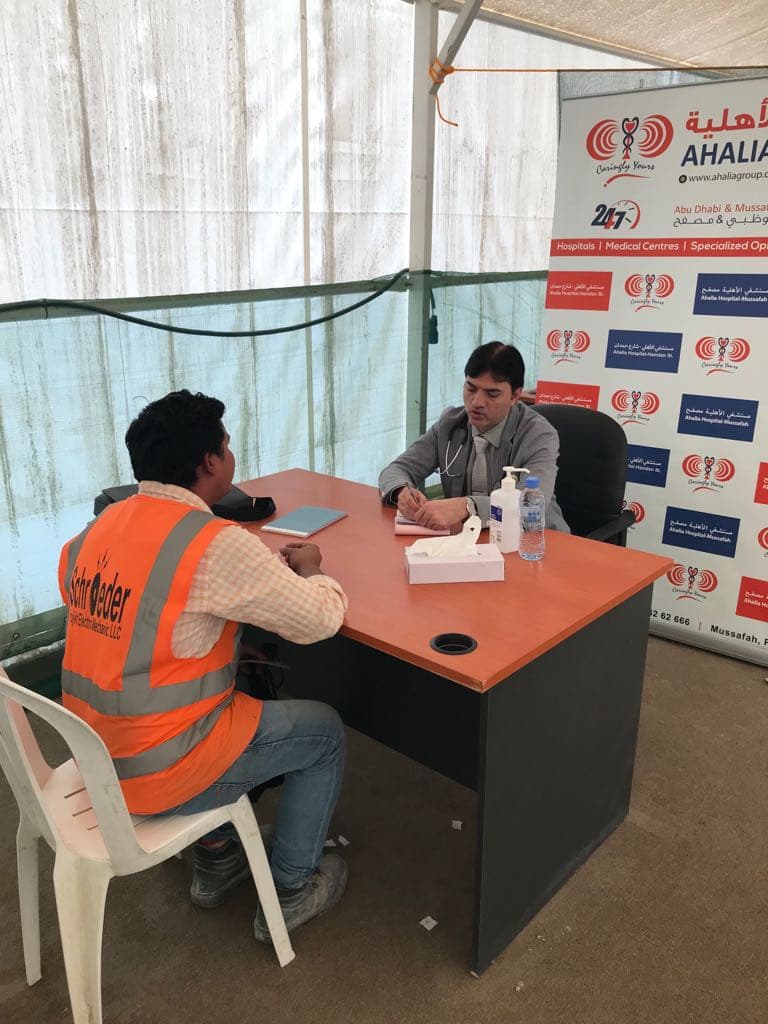 Free medical consultation for Indian construction workers · Abu Dhabi · 2018